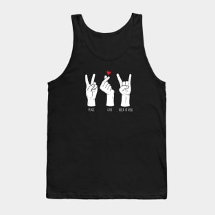 Peace Love Rock and Roll White Edition Tank Top